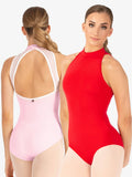 High Neck Mesh Back Leotard in Avocado/Mint M A83581