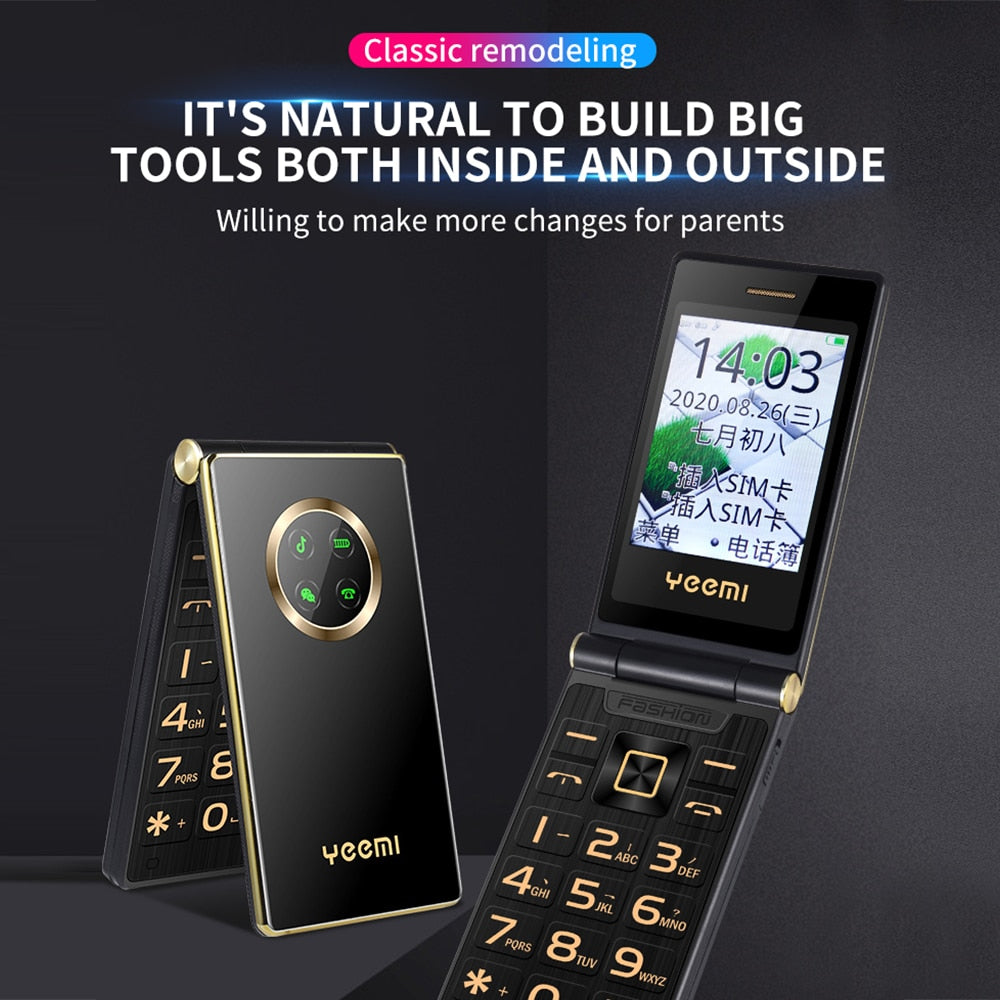Black GSM Flip Cellphone with SOS Call, Speed Dial, Flashlight, Large Key K142272