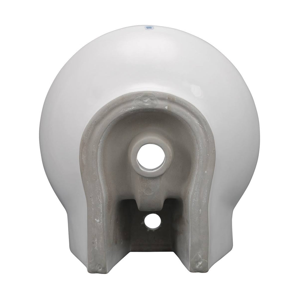 17x22 Round White Bathroom Sink with Overflow T109406