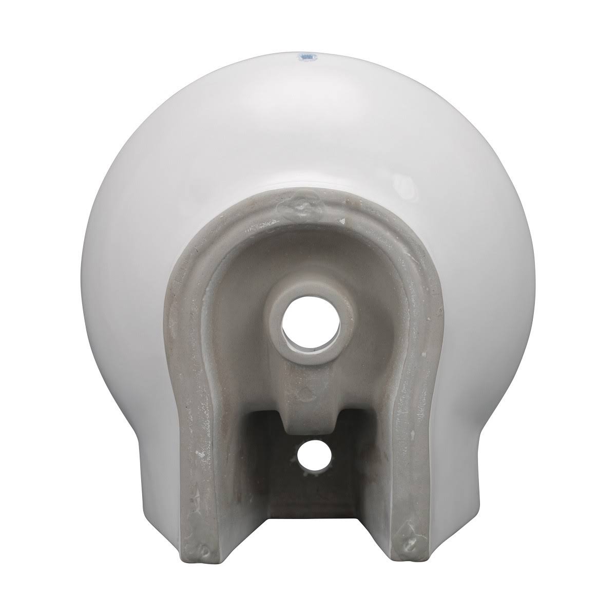 17x22 Round White Bathroom Sink with Overflow T109406