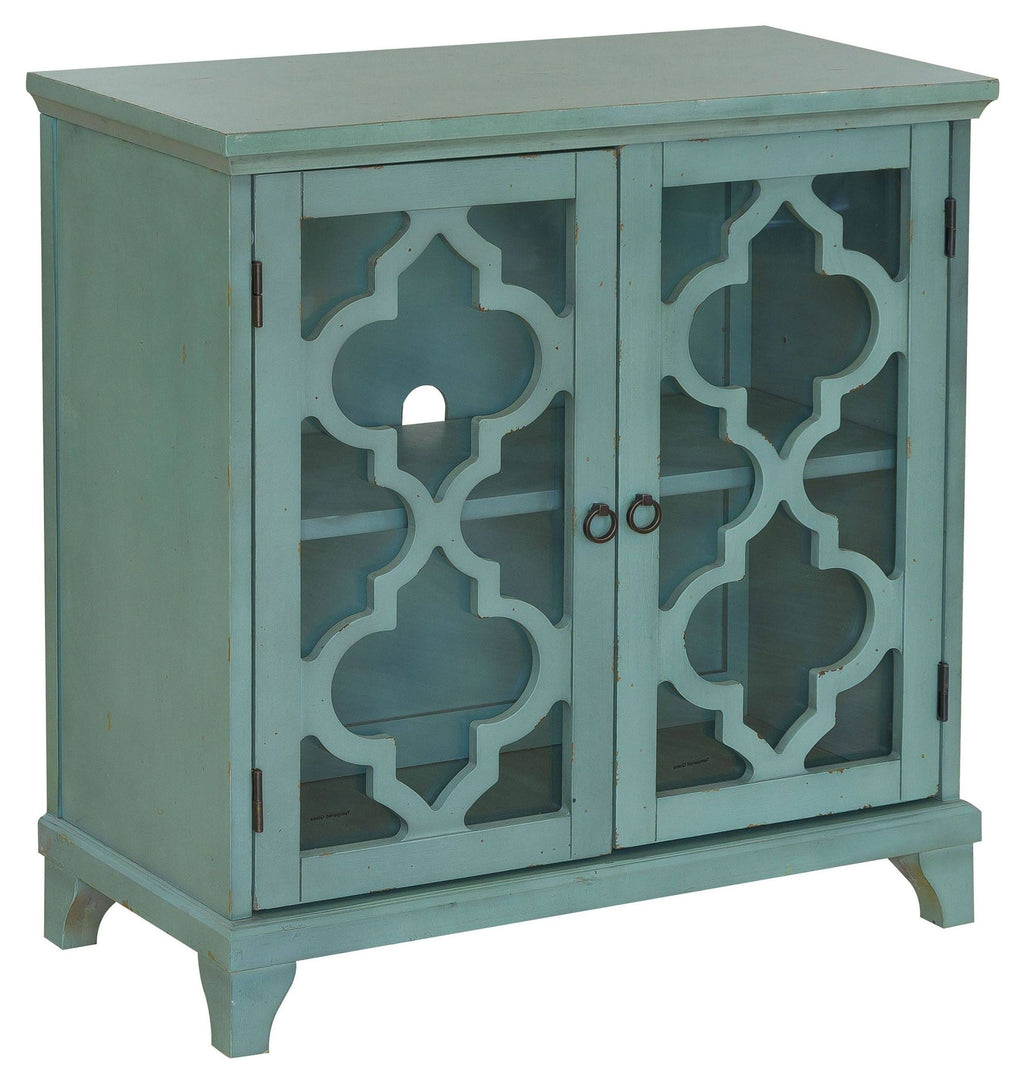 Blue Two Door Wood Chest W69225
