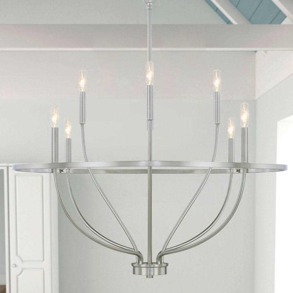 8 Light Brushed Nickel Chandelier I165851