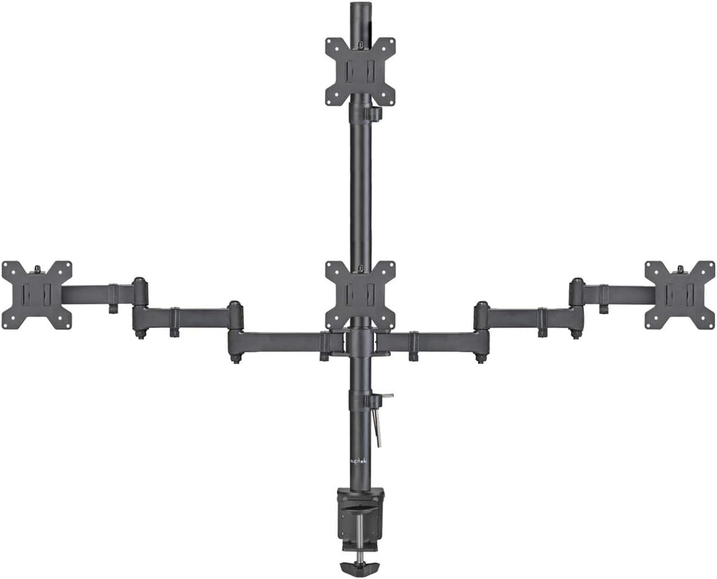 Quad LED LCD Monitor Stand up Desk Mount Extra Tall 31.5 inch Pole Heavy Duty Fully Adjustable Stand for 4 Screens up to 27 inch Pack of 2 P5312