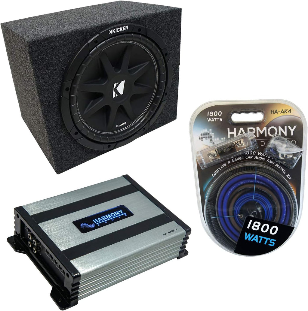 Single 10 Subwoofer Enclosure & Amp Bundle B9951