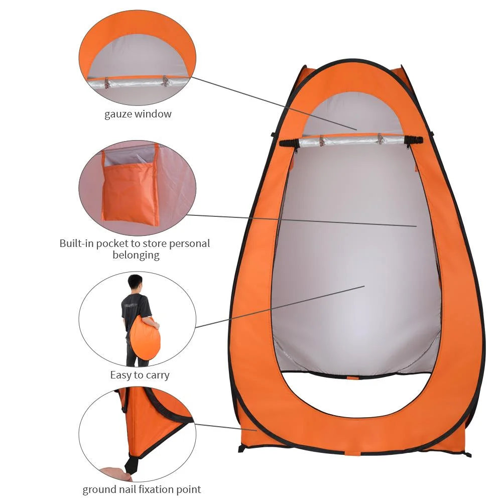 Orange Pop Up Shower Tent with Carrying Bag R847