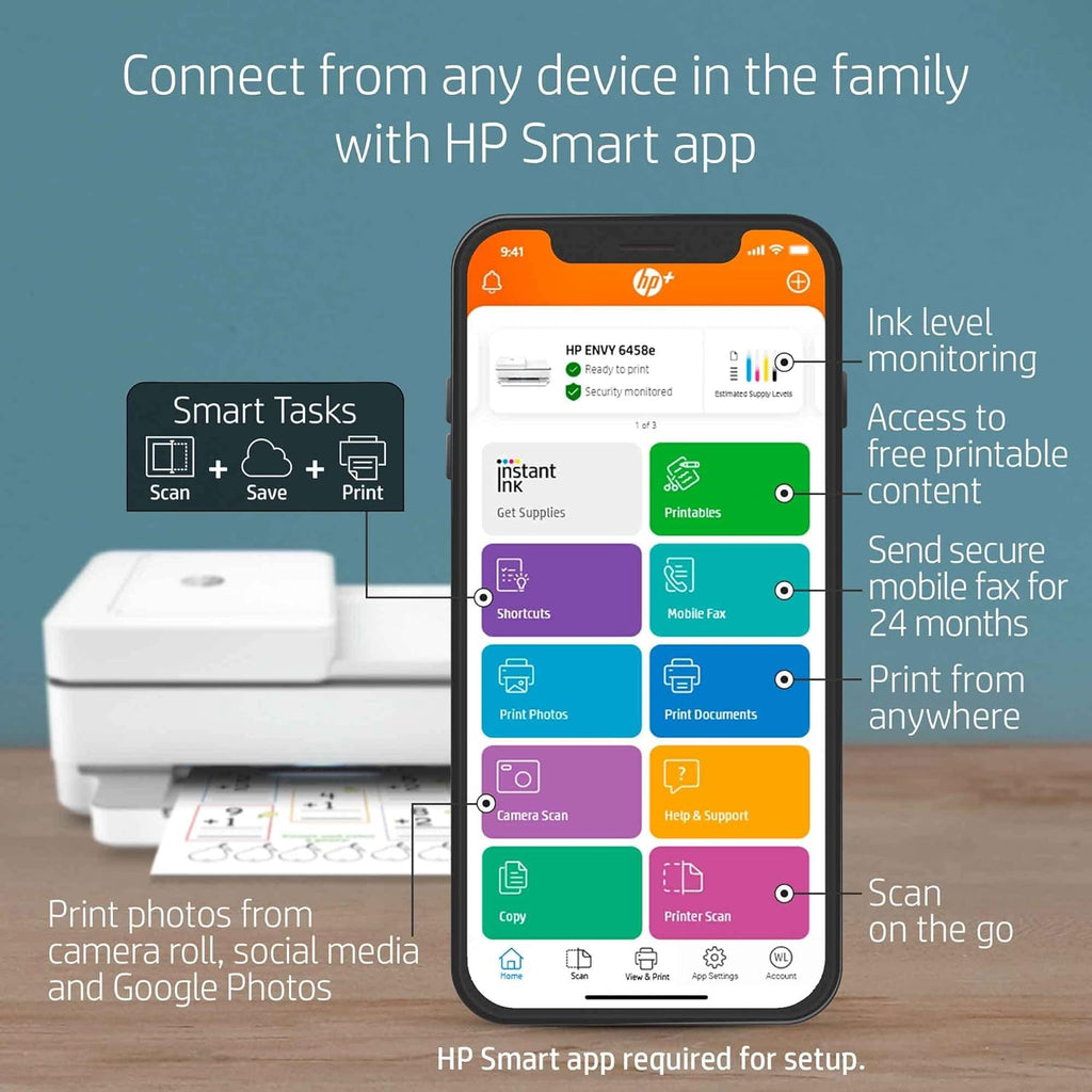 White All-in-One Wireless Color Inkjet Printer O73589