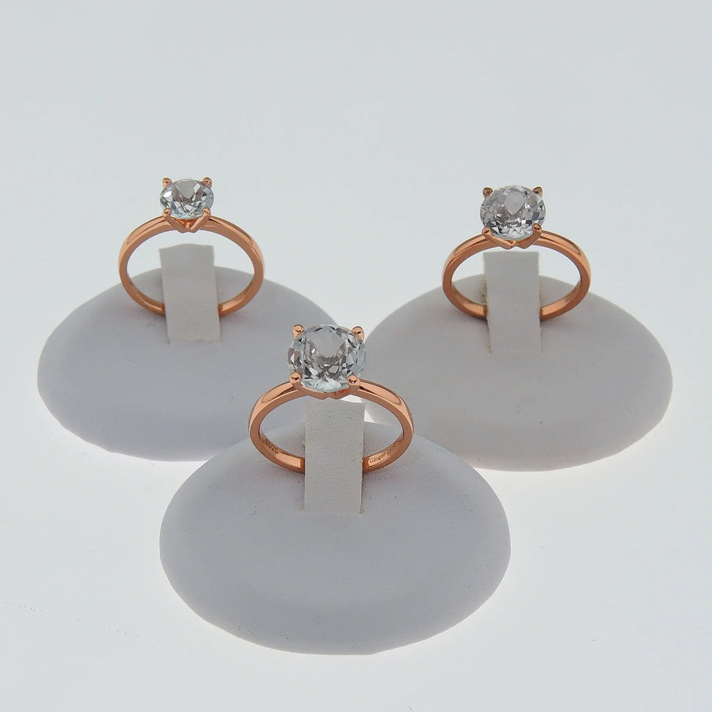 3Ct Topaz Rose Sterling Silver Engagement Ring Q4511