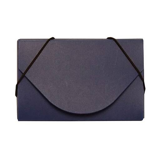 Navy Blue Plastic Business Card Holder Case, 100/Pack Z3499