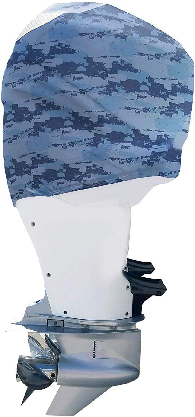 Blue Digital Camo Outboard Motor Cover P22831