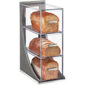 3 Tier Gray Oak Wood Bread Case U511996