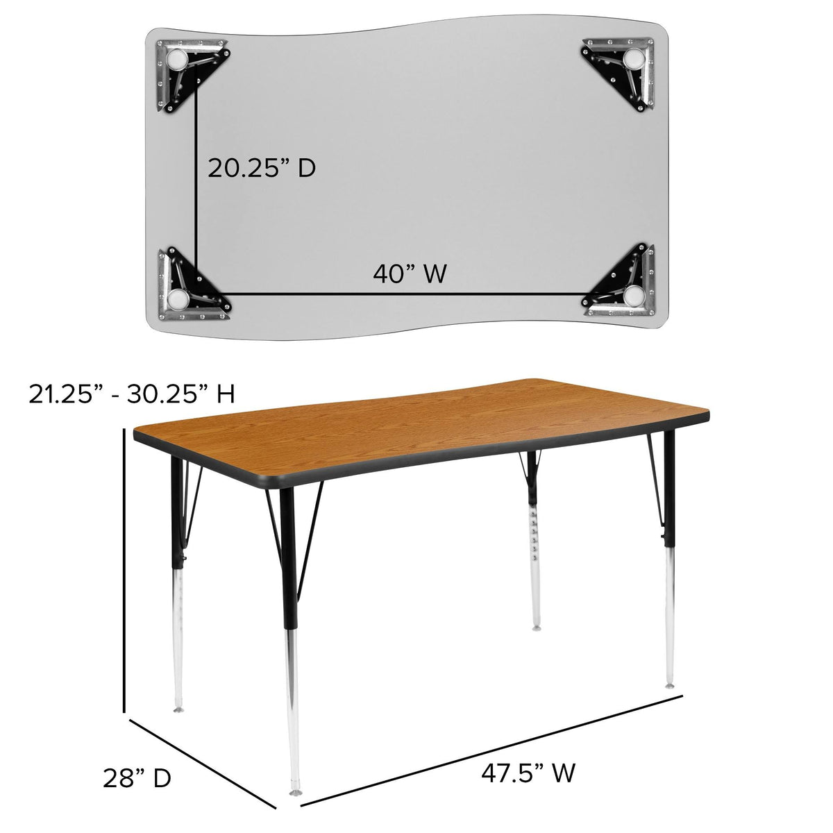 3 Piece Oak Laminate Activity Table Set D419