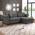 Grey Linen Chesterfield Sofa L69669