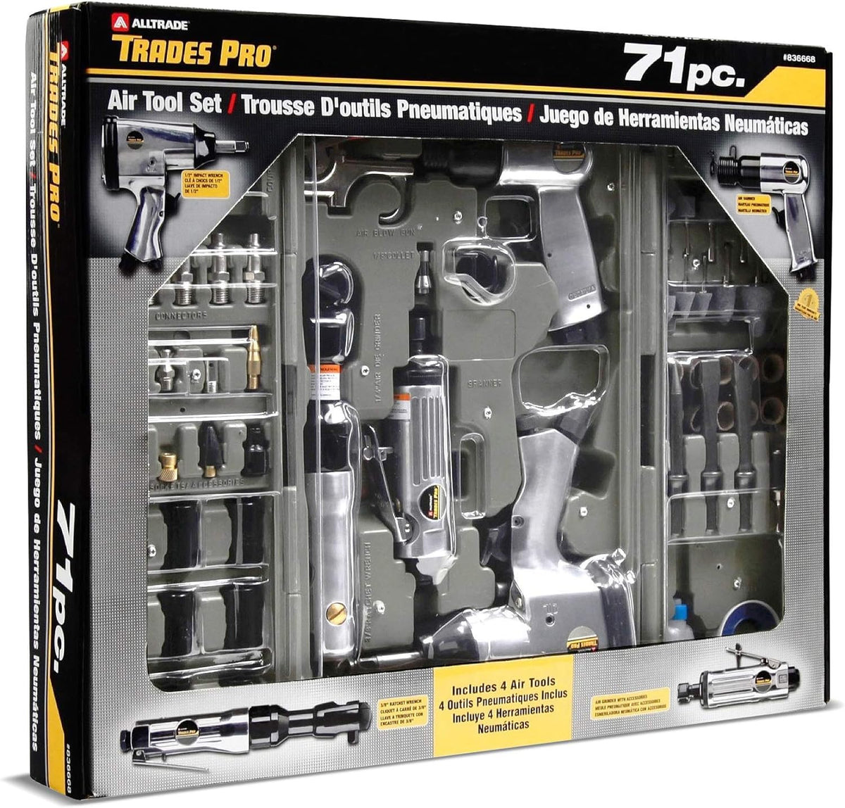71-Piece Silver Air Tools and Accessories V51754