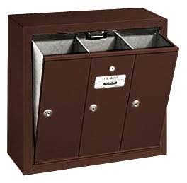 Bronze 3 Door Vertical Mailbox O569