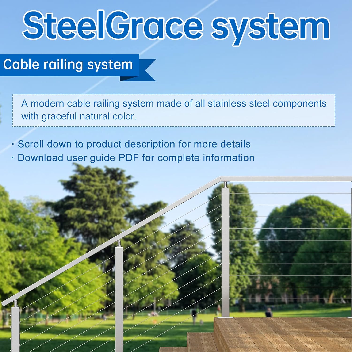 1/8 Invisible Cable Railing Kit T316 Stainless Steel Toggle Anchor Terminal Q6149