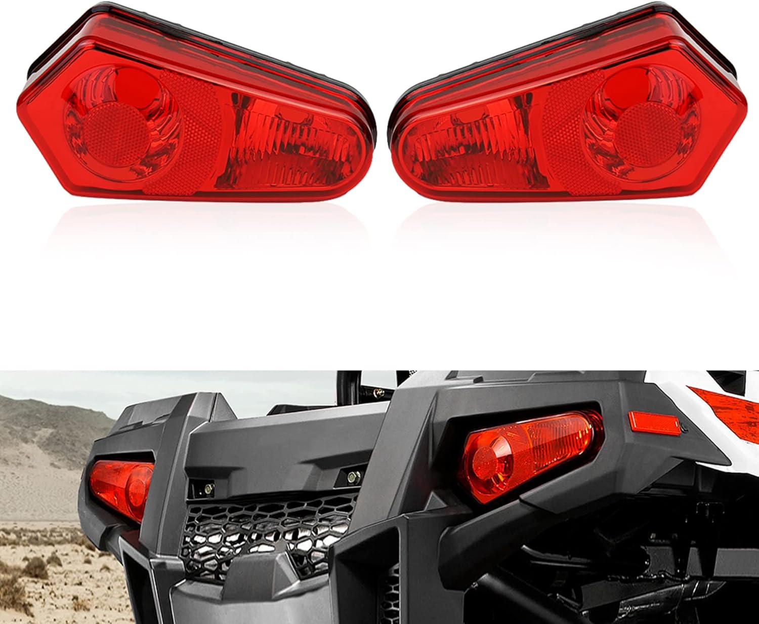 Taillight Housing Assembly Pack of 2 Red Q15976