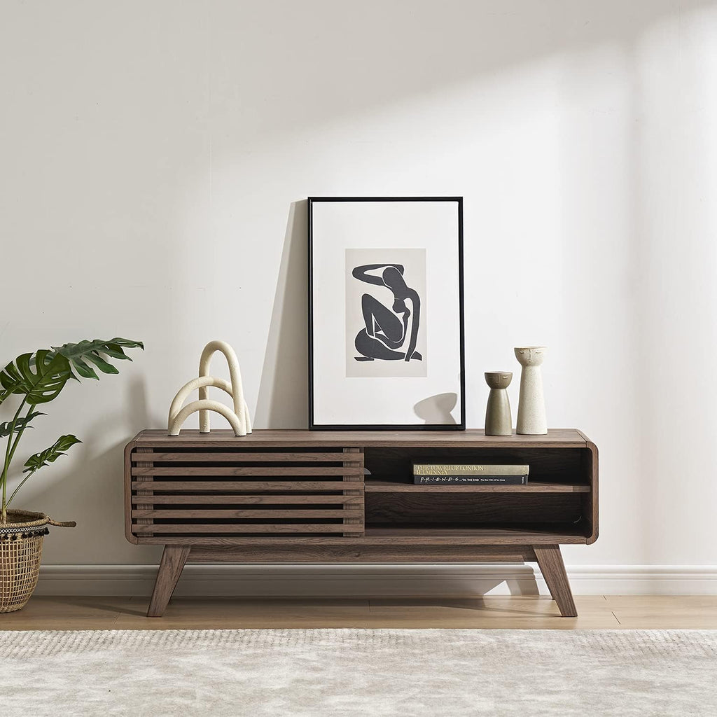 46 Scandinavian TV Stand with Slatted Door P113