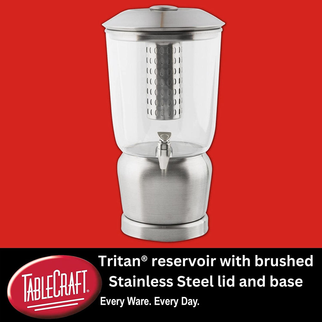 Gallon Drink Dispenser With Fruit Infuser & Stand, Tritan Stainless Steel K408