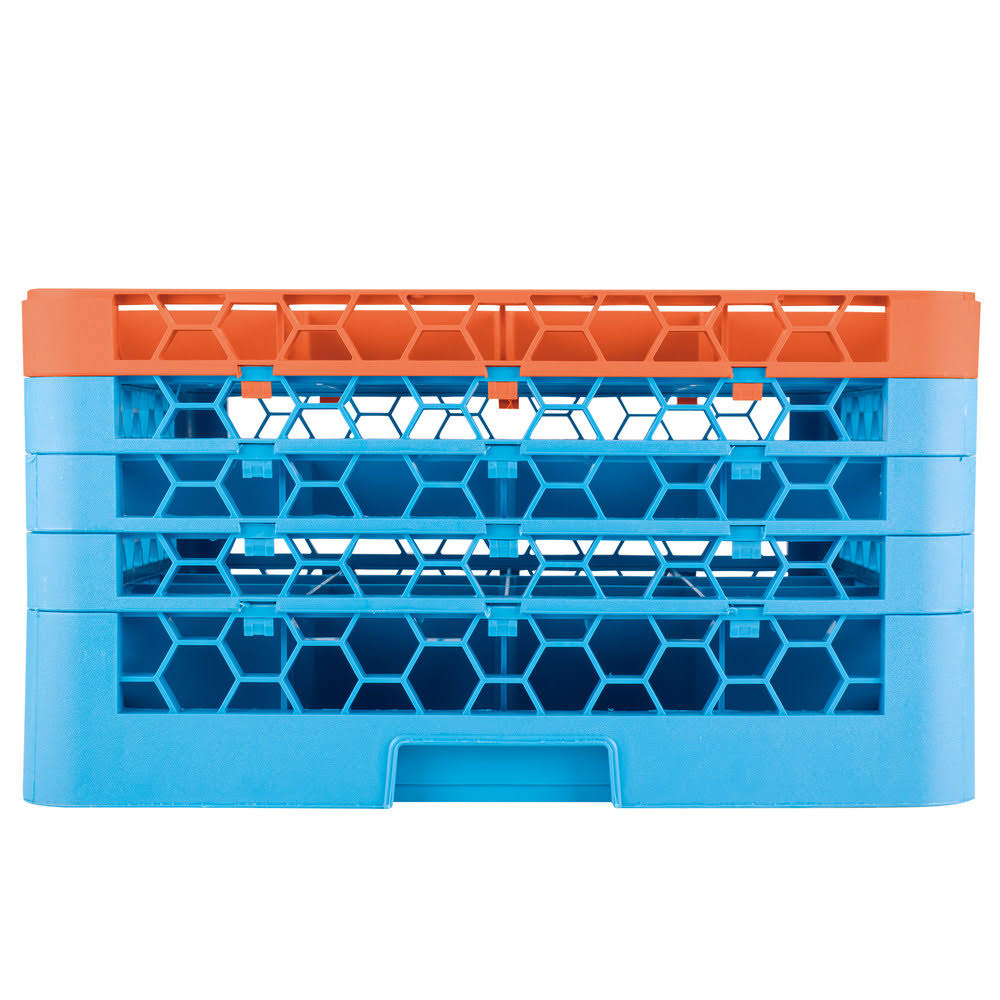 16 Compartment Orange Glass Rack with 4 Extenders P2363