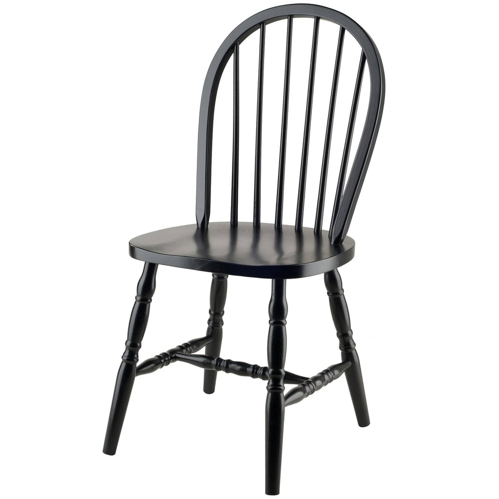Set of 2 Windsor Chairs Black E34324