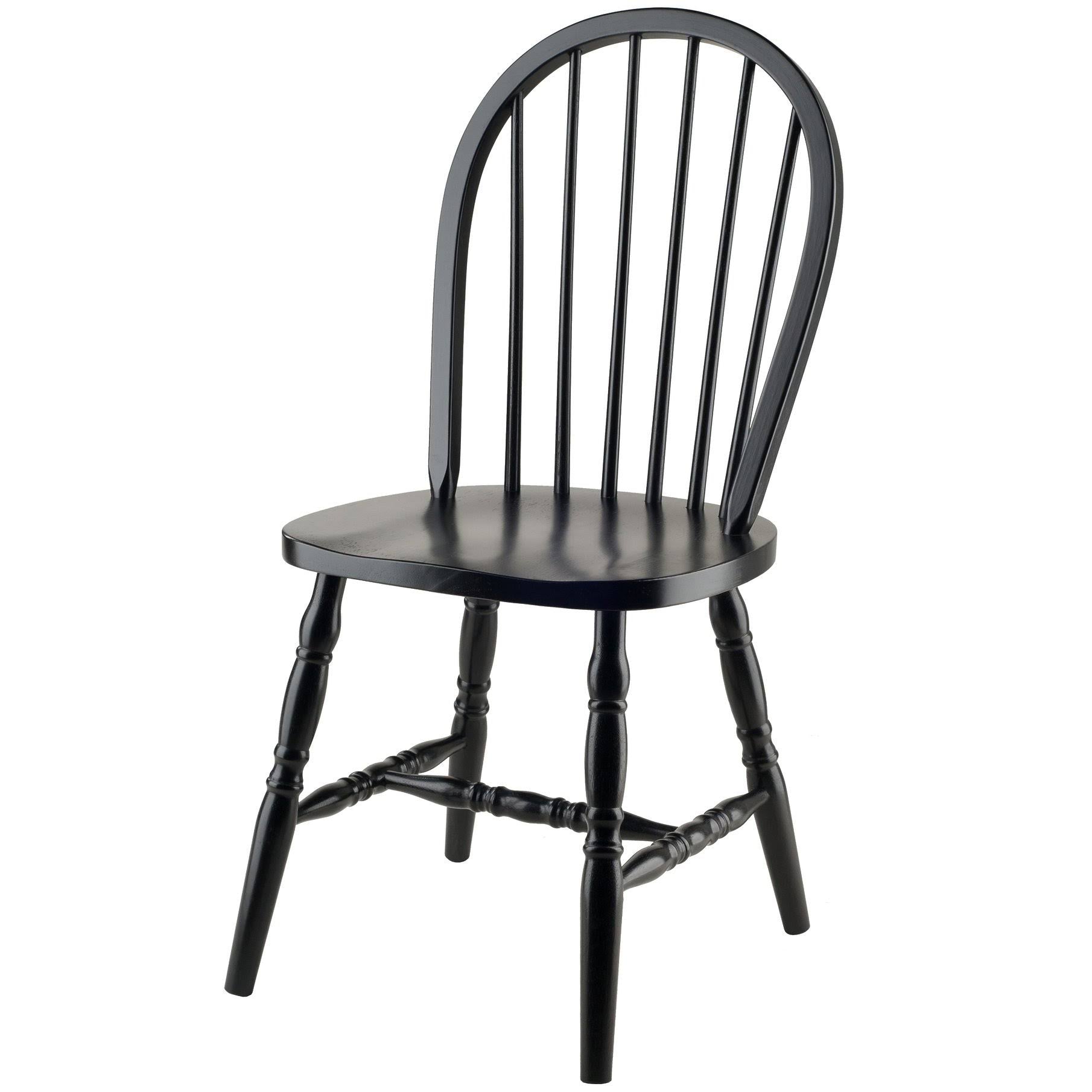 Set of 2 Windsor Chairs Black E34324