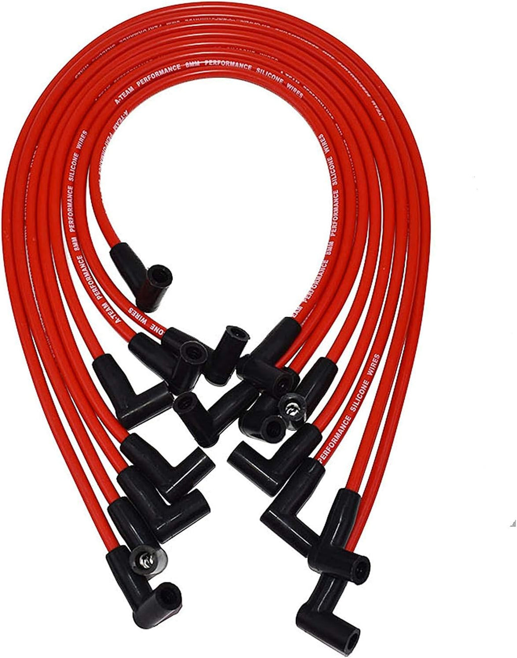 Red 8.0mm Spark Plug Wires & 45K Volt Coil for Chevy SBC R776