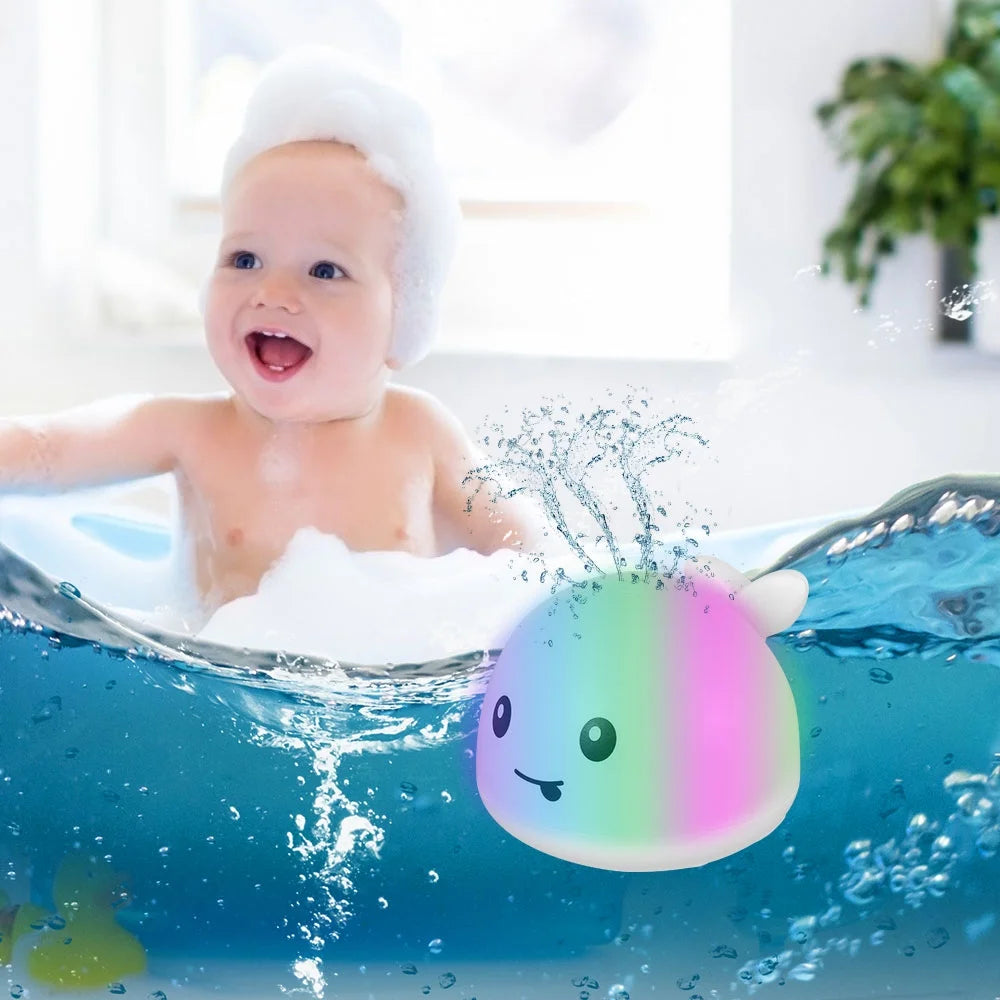 Baby Bath Toy Light up Whale Bath Toy 2 in 1 Induction Water Spray Toy Automatic Sprinkler Bathtub Toy G631288
