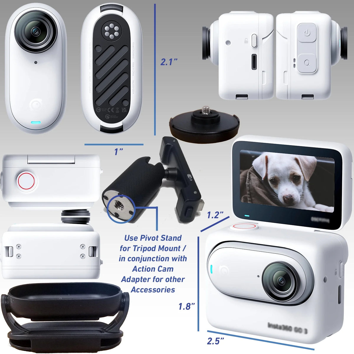 Insta360 GO 3 Action Camera Bundle (128GB) 32pc Bundle Y513