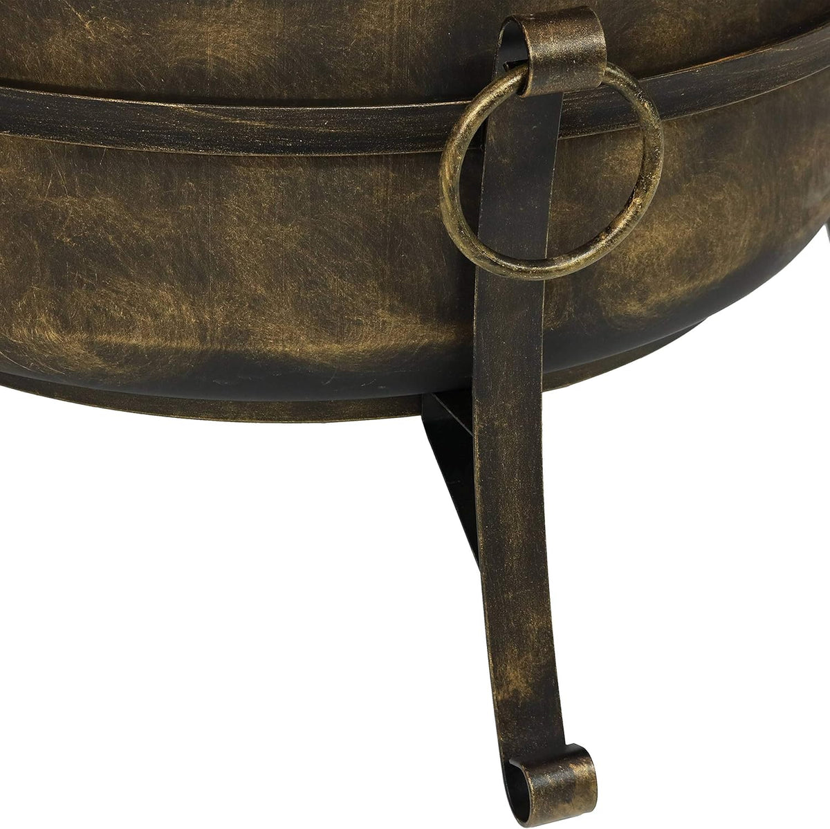 24 Inch Wood Burning Fire Pit with Spark Screen and Metal Grate Z75283