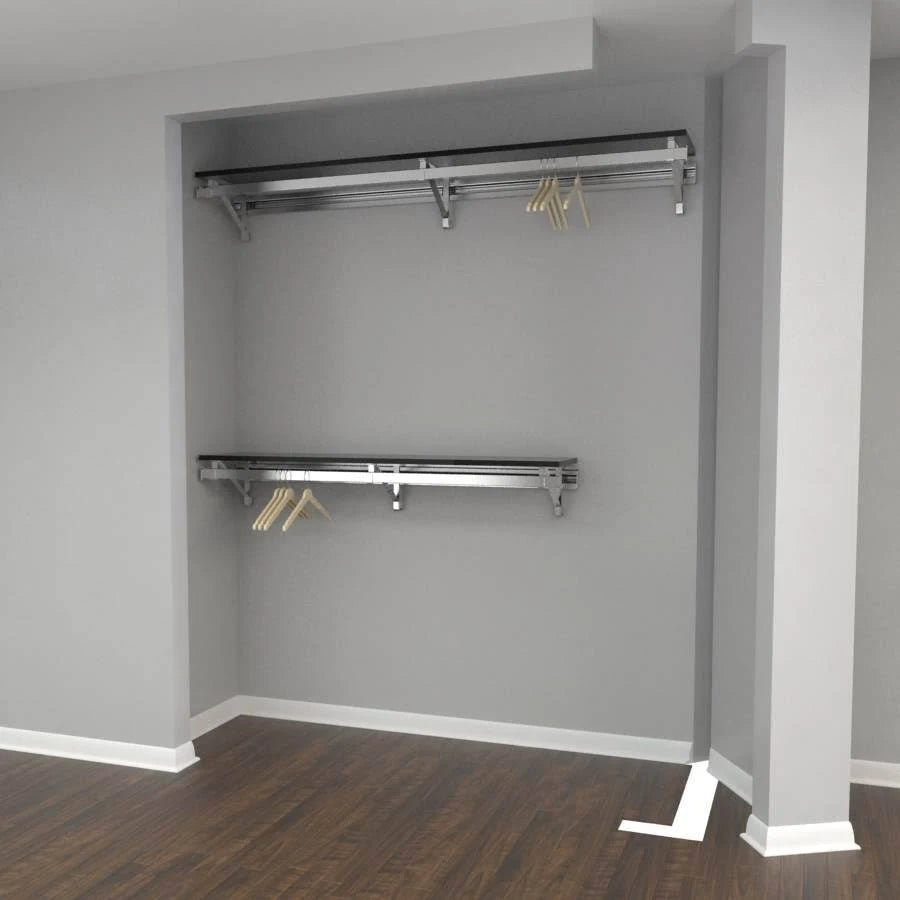 Closet System in Espresso and Silver D52026