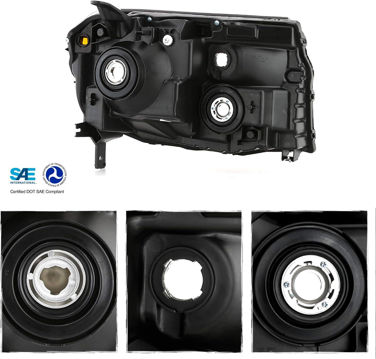 Chrome Halogen Headlight Driver Left Side Replacement S188992
