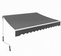Manual Retractable Awning Sun Shade Shelter for Patio Deck, Grey C5670