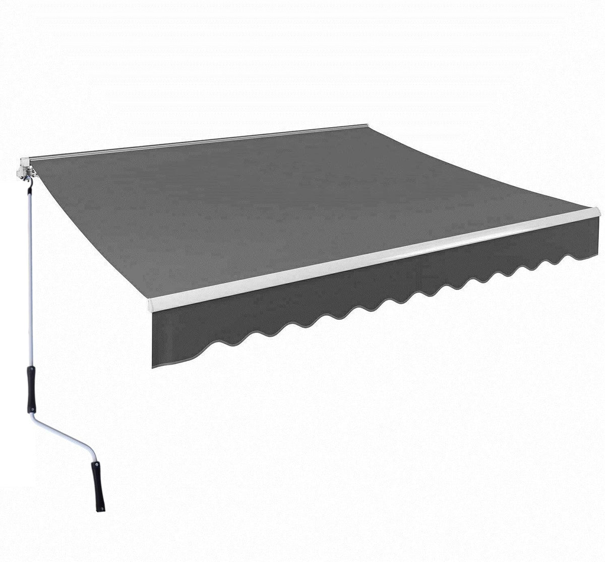Manual Retractable Awning Sun Shade Shelter for Patio Deck, Grey C5670