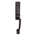 Bronze Single Cylinder Handleset with Round Door Knob and Square Rose W399599