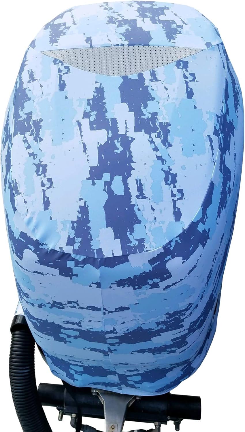 Blue Digital Camo Outboard Motor Cover P22831