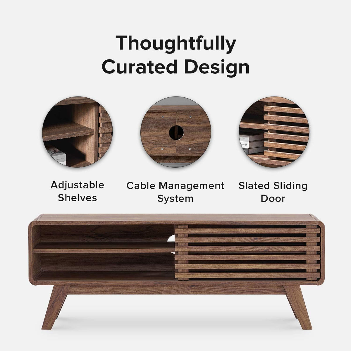 46 Scandinavian TV Stand with Slatted Door P113