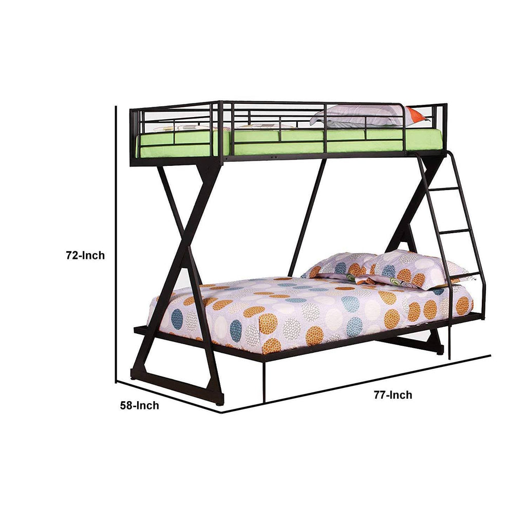 Metal Twin/Full Bunk Bed W5722