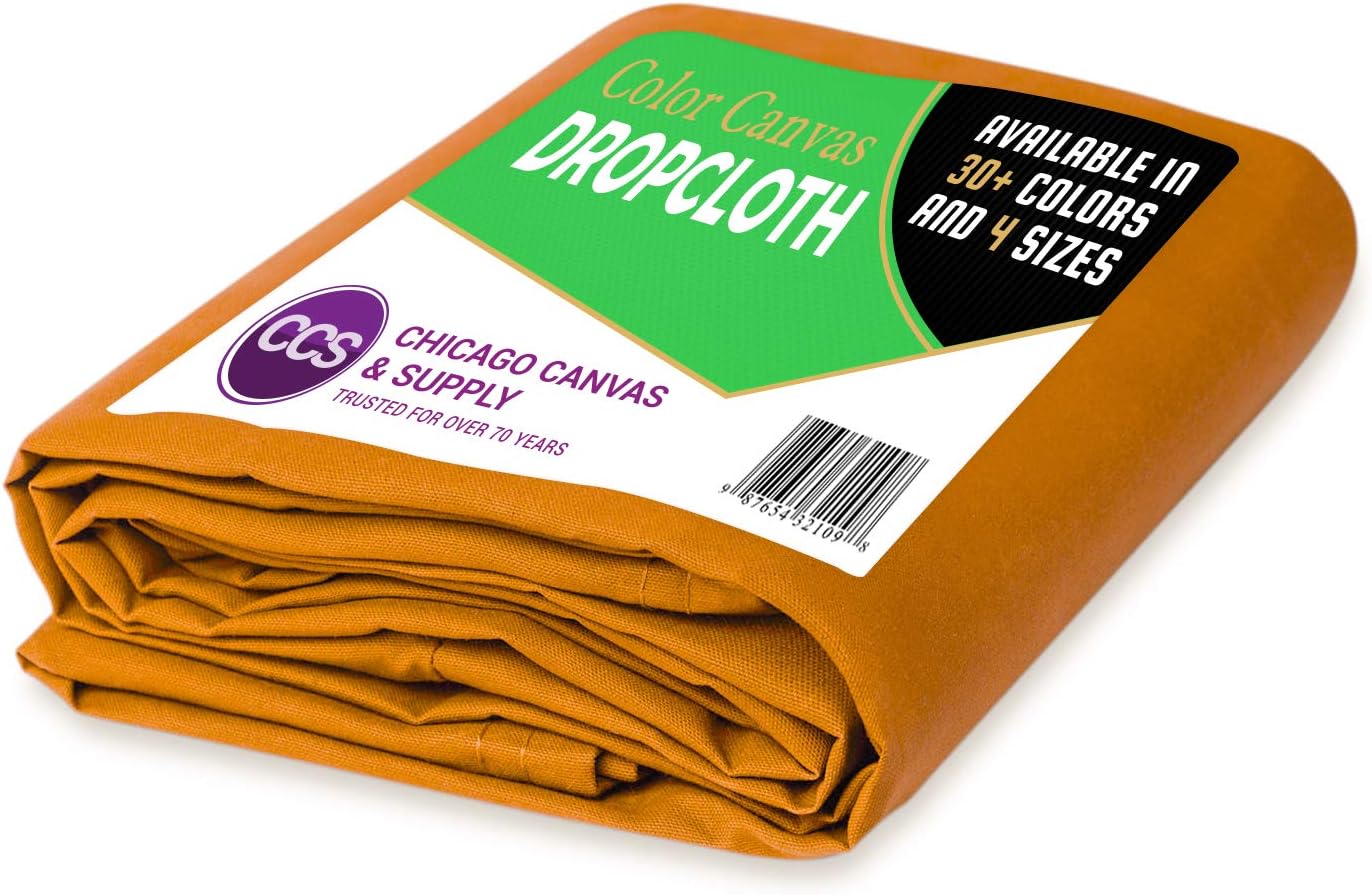 Gold Cotton Canvas Drop Cloth 6 by 10 Feet Pack of 2 W185