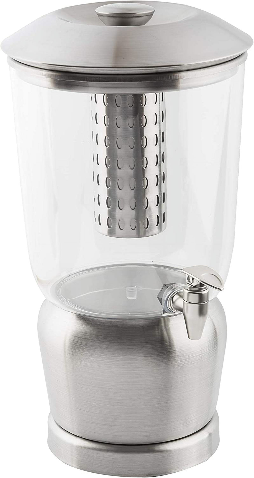 Gallon Drink Dispenser With Fruit Infuser & Stand, Tritan Stainless Steel K408