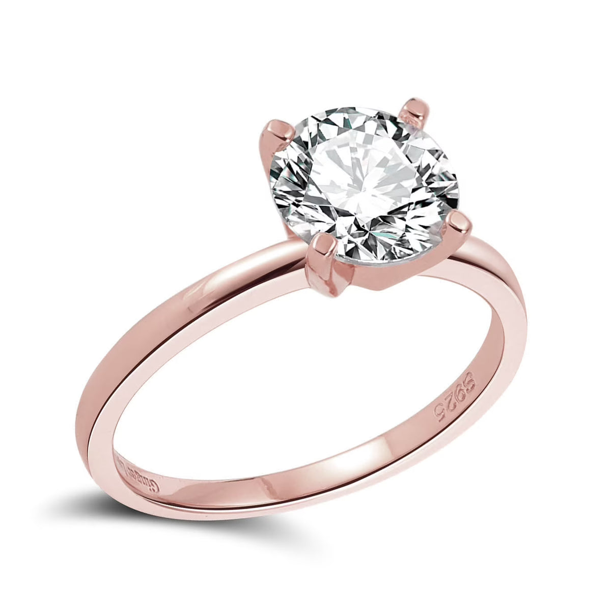 3Ct Topaz Rose Sterling Silver Engagement Ring Q4511