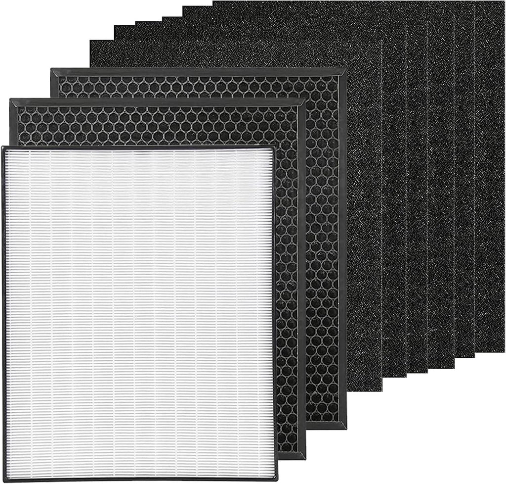 Replacement Filter Kit for Air Purifier, 1 True HEPA Filter, 2 Carbon Filters, 6 Pre-Filters Q85570
