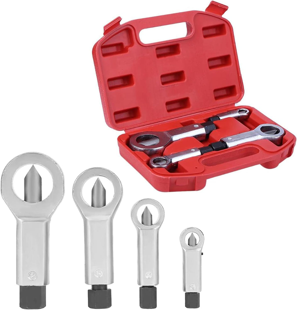 4pcs Metal Nut Splitter Tool Heavy Duty, Rusty Nut Separator (9-12mm 12-16mm 16-22mm 22-27mm) Pack of 2 E265563