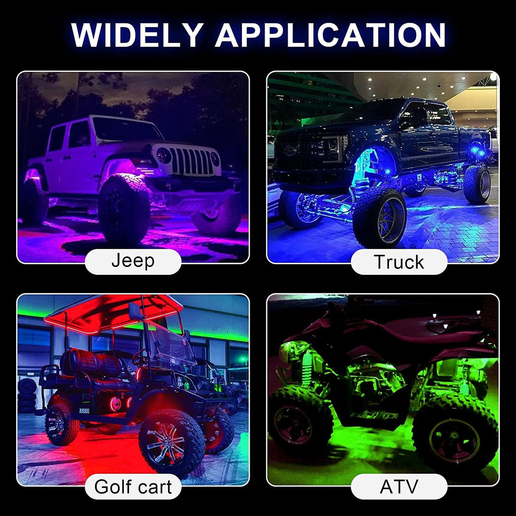 RGB LED Rock Lights 8 Pods Pack of 2 J29505