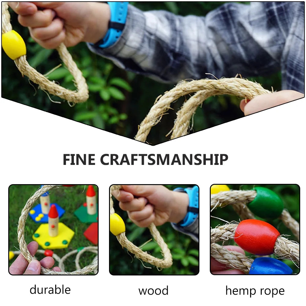 16 PCS Wooden Ring Toss Game Z33970