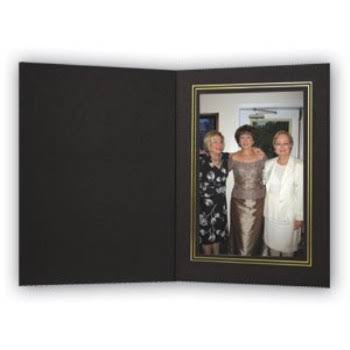 Black / Gold Cardboard Photo Folder 5x7 Pack of 100 S352