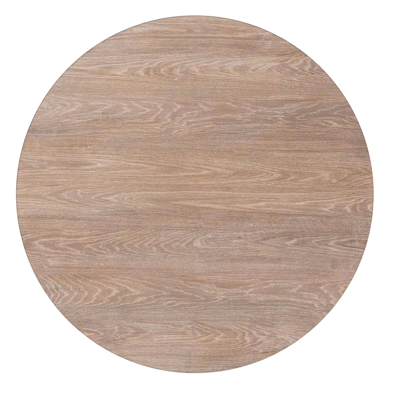 Tan Round Wood Dining Table with Tapered Slat Base U70098