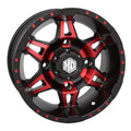 STI HD7 Alloy Wheel 14x7 4.0 + 3.0 Matte Black/Radiant Red A4426