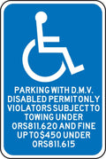 Reflective Aluminum Handicap Parking Sign M236440