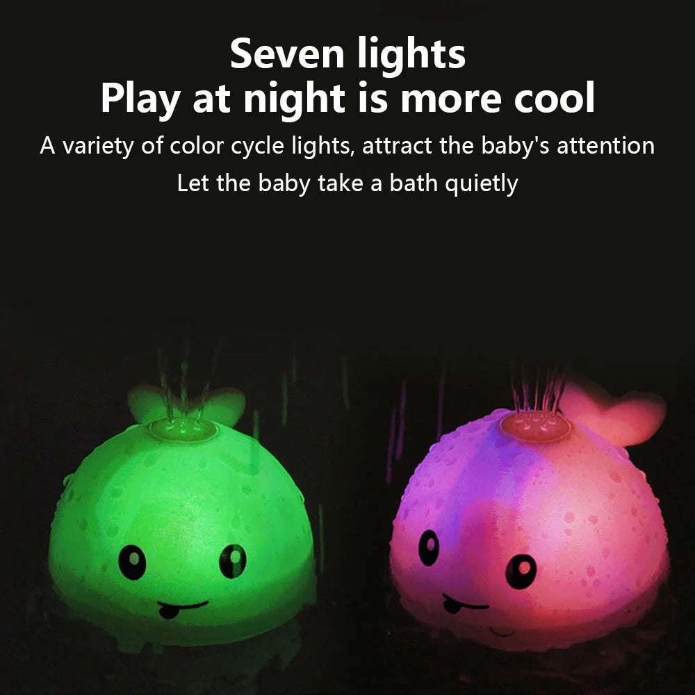 Baby Bath Toy Light up Whale Bath Toy 2 in 1 Induction Water Spray Toy Automatic Sprinkler Bathtub Toy G631288
