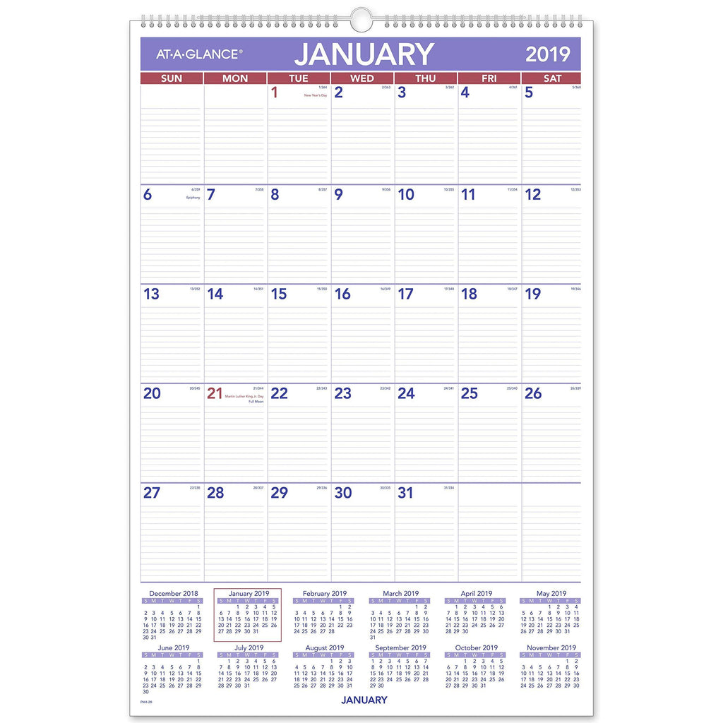 2019 Monthly Wall Calendar M15880